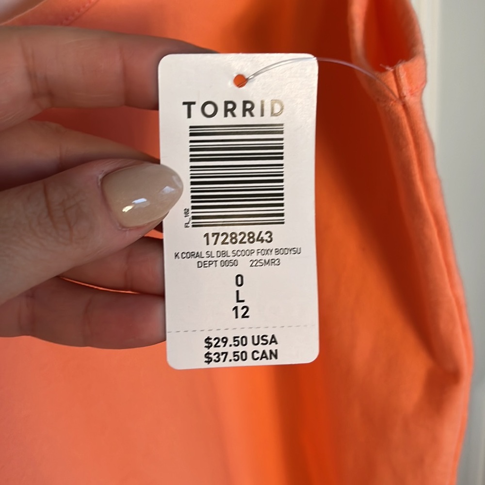 NEW - Torrid Bodysuit, Orange, size 0 - Picture 3 of 5